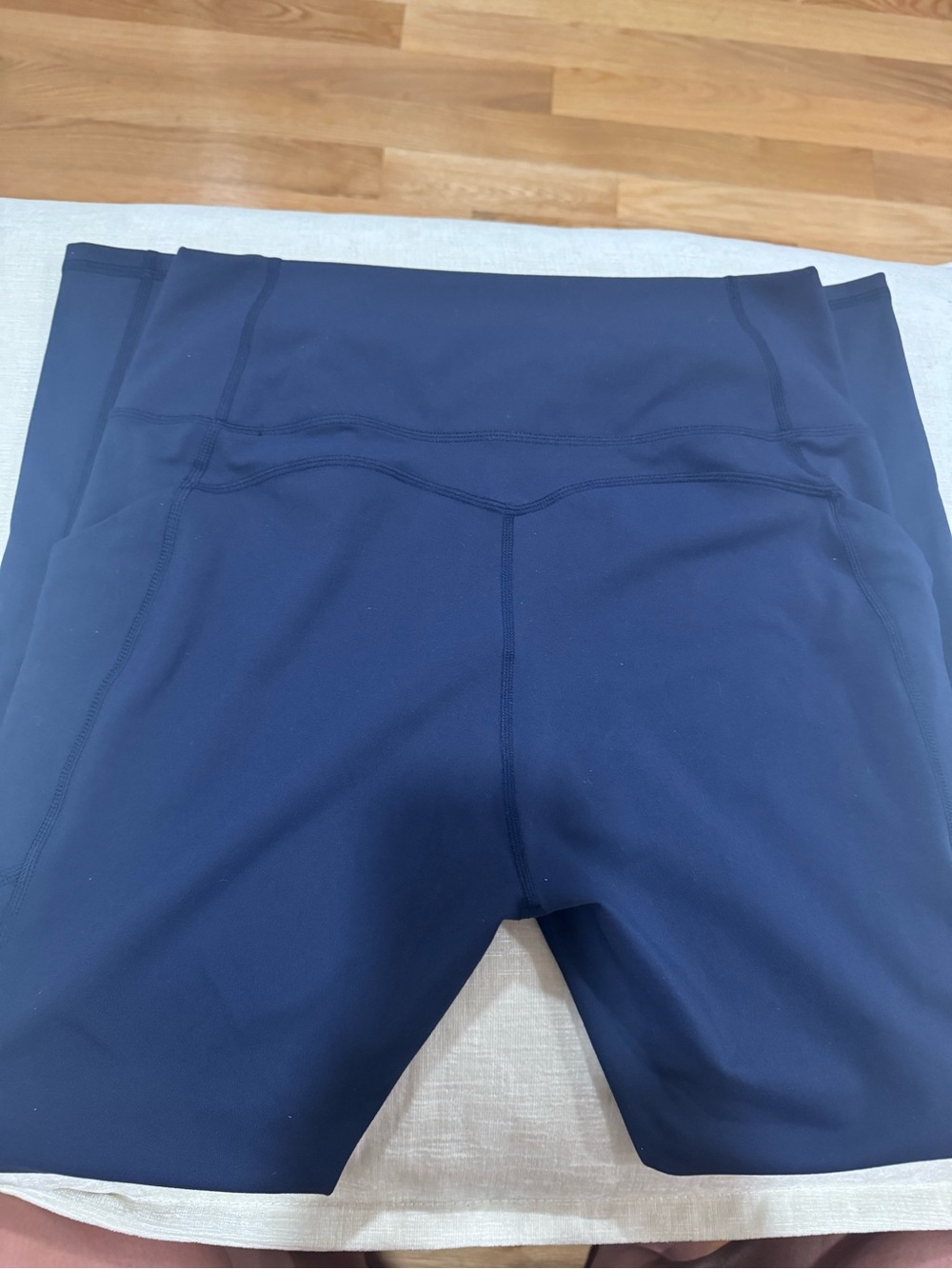 Fabletics PowerHold High Waisted Pocket Leggings Navy Blue Medium Yoga Gym - Picture 8 of 9